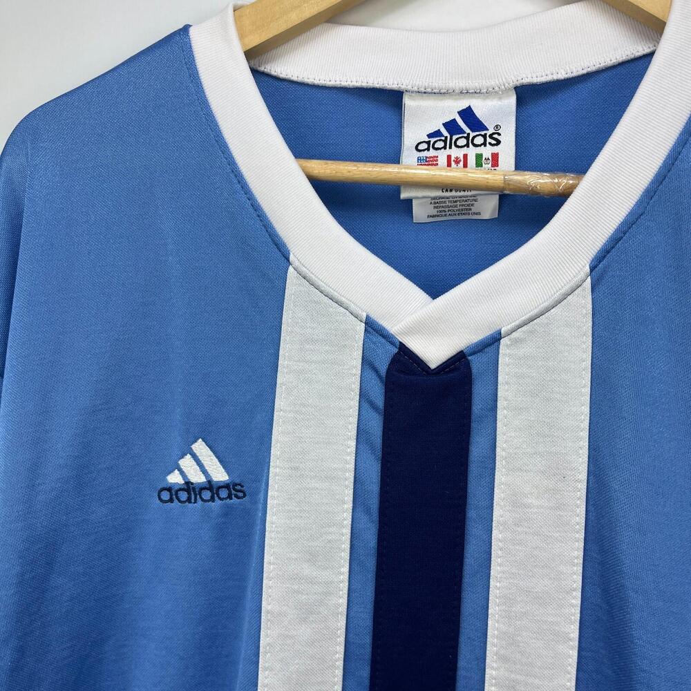 Vintage 90s Adidas Soccer Jersey Long Sleeve Shirt XL - Picture 3 of 8